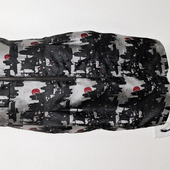 Michael Kors Preppy Black & Gray Abstract Cityscape Zip Front Designer Dress -14 - Picture 4 of 13